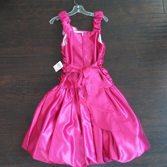 Girls Fuschia Party Dress w/floral accent Sz 14 NWT - Picture 2 of 4
